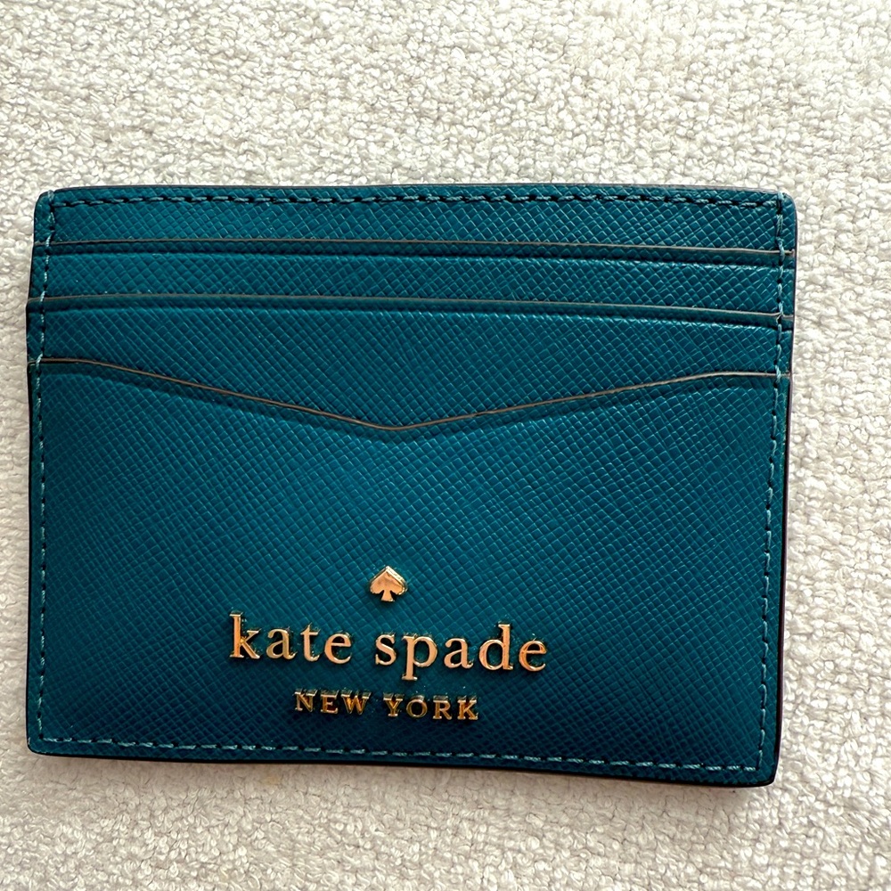 ♠️ Kate Spade Staci Small Slim Card Wallet Niagara Blue